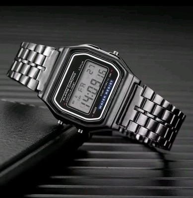 Uhr Modell Casio Farbe Schwarz Unisex Herren Damen Edelstahl 
