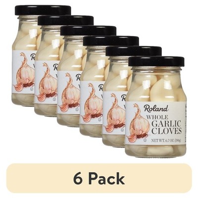 6-Pack Whole Clove Garlic in Brine 6.7oz Jar Fresh Preserved Cooking Ingredient