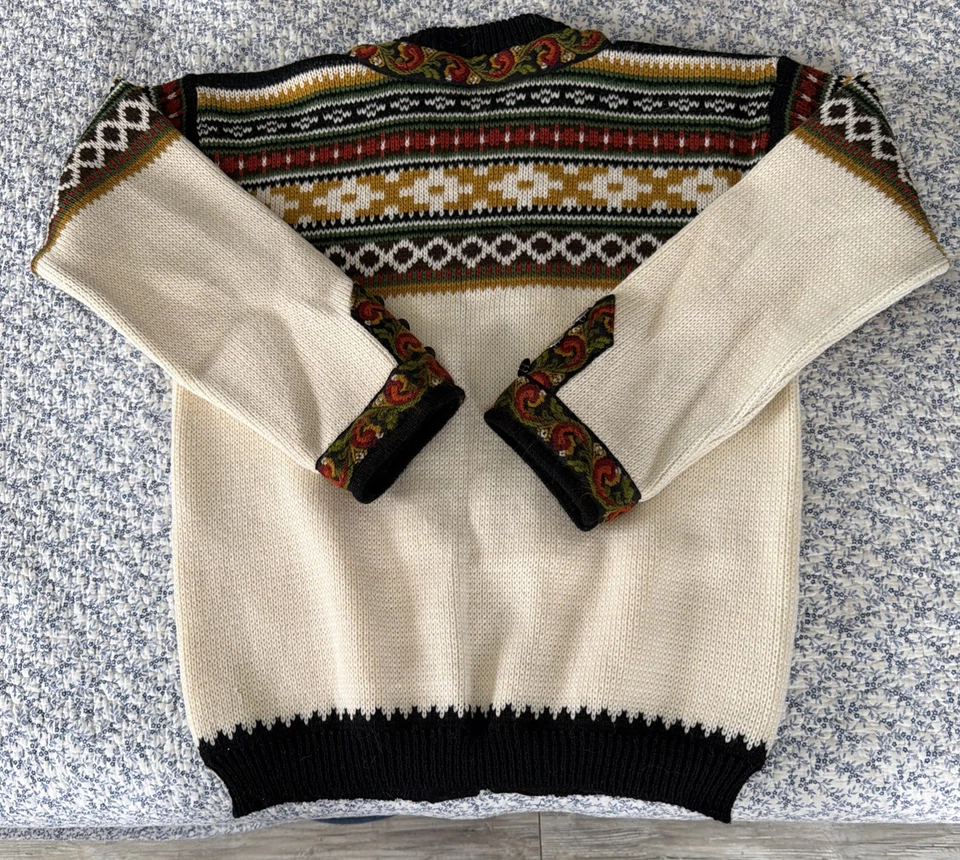 Винтажный Nordstrikk шерсти вязаный кардиган куртка размер большой - Изображение 4 из 4
