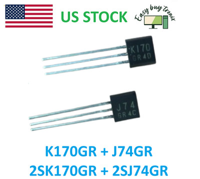 3Pairs 6Pcs TOSHIBA TO-92 2SJ74GR 2SK170GR J74GR+K170GR 100% Genuine US Stock