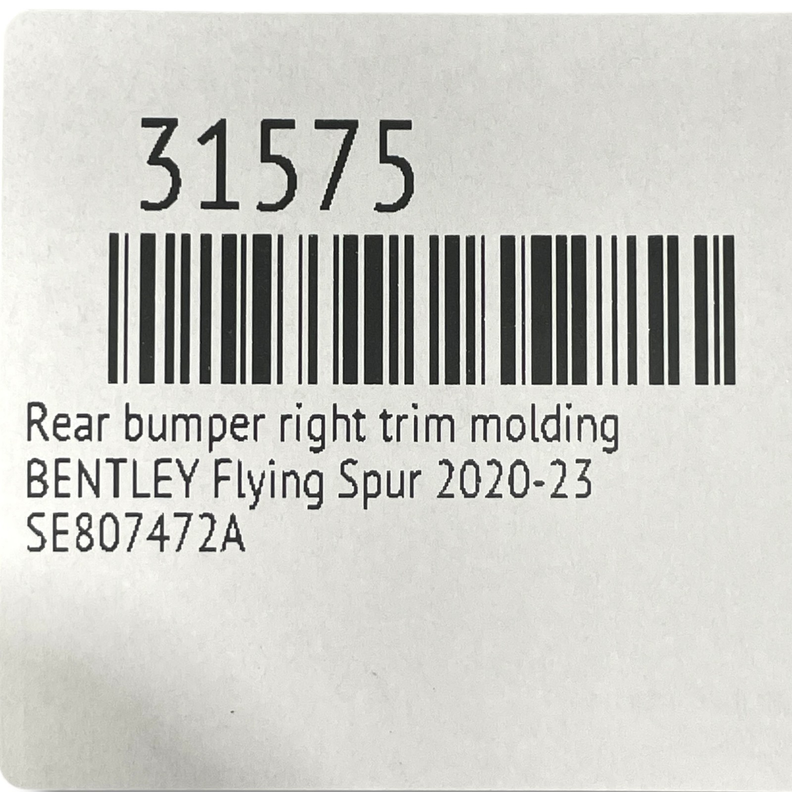 Bentley Flying Spur 2019-23 Rear Bumper Right RH Side Trim Molding OEM 3SE807472
