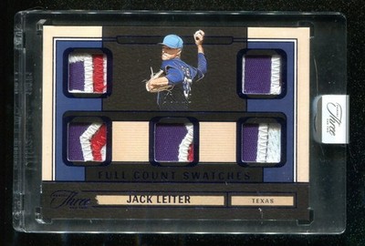 2025 Panini Three and Two Full Count Swatches Blue Jack Leiter /15 Texas Rangers