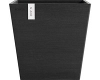Pflanztopf Ecopots Rotterdam Kunststoff Matt 25,2 X 25,2 X 24,5 Cm Dunkelgrau In