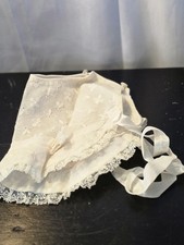 Vintage Handmade Baby Bonnet Off White Cream Eyelet Cottagecore Country Hat