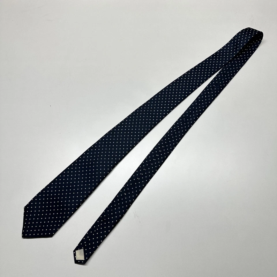 Brooks Brothers Makers Tie All Silk Navy Blue Polka Dot Vintage UK 3.25" x 54" - Image 4 of 4