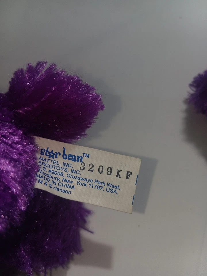 Peluche púrpura Jim Henson nuevo con etiquetas Bear in the Big Blue House Pip and Pop RARO Foto 3 de 4