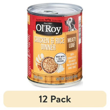 (12 Pack) Meaty Loaf Wet Dog Food, Chicken & Rice Dinner, for Adult Dogs 13.2 Oz 3.57 per gallon