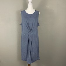 NEW Gap Womens Knit Tank Dress Size XL Blue Stripe Twist Front Sleeveless