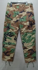 US Military Issue Mens BDU Woodland Camouflage Trousers Large Short