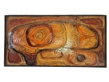 Jim Russell Pacific Northwest Orca / Killer Whale Relief Panel Art (33&rdquo; x 17&rdquo;)