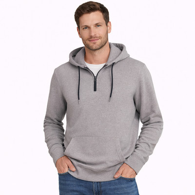 Threads 4 Thought Men s Gray Half Zip Hoodie L Organic Cotton Blend Athleisure