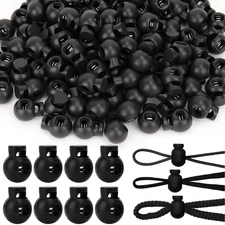 Plastic Cord Locks for Drawstrings Shoelaces, 100 Pcs Adjustable Round Cord S...