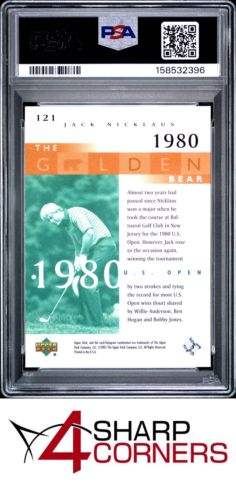 2001 UPPER DECK GOLF #121 JACK NICKLAUS HOF PSA 10 view 2