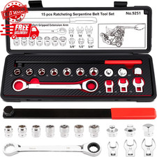 15pcs Serpentine Belt Tool Set Professional Ratcheting Serpentine Belt Tensione