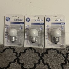 Lot of 3 GE 7.5W White NightLight Bulb S11