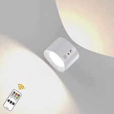 Lampada da Parete LED Doppia Testa Touch Control Telecomando 360 Girevole USB Ricarica Filo
