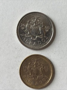 2008 Barbados Coins-25 and 5 Cents-Circulated