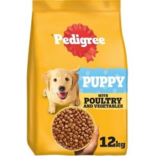 12 kg Pedigree Complete Junior Puppy Dry Dog Food Poultry and Veg Dog Biscuits 3.86 per kilo