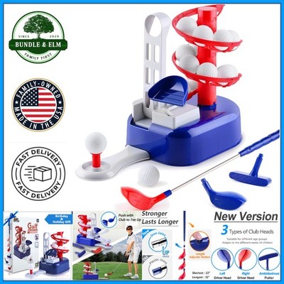 Childrens Blue Golf Playset for Boys and Girls with Club, Balls and Accessories