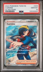 PSA 10 Pokémon Carmine Full Art 204/167 TWM Twilight Masquerade GEM MINT