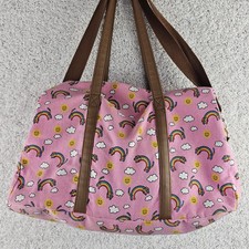 Vintage Y2K Rainbow Cat Kitties Weekender Bag Tote Pink Sunshine Clouds Catcore