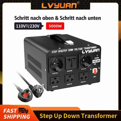 Step Up Down Spannungswandler 1000 2000 3000 5000 VA mit 4 AC-Steckdosen