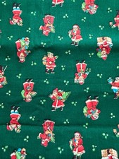 VIP Cranston Print Works Cotton Fabric Tossed Small Santa 1 1/3 yd HTF