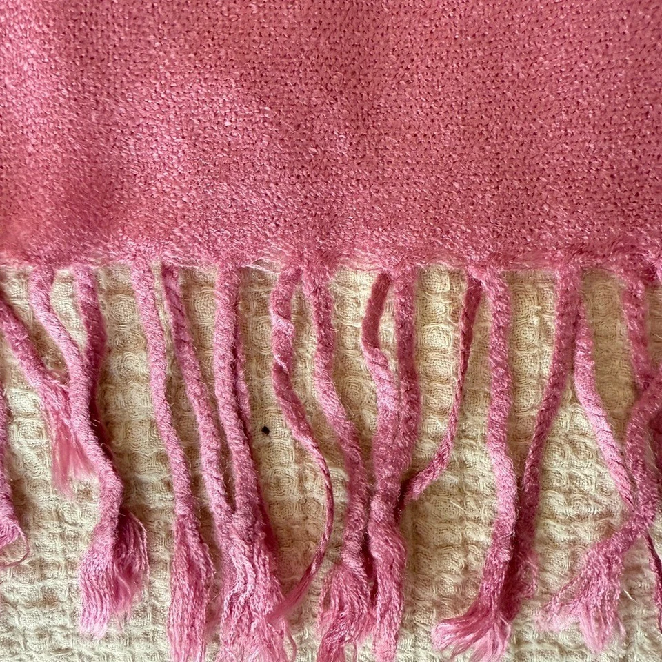 Floral Pink Emboidered Pashmina Warm Winter Scarf - Image 3 of 4