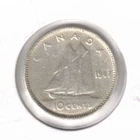 1947 Canada Circulated KGVI & Schooner Silver 10 Cent Coin! #2