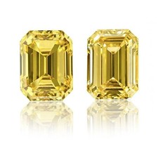 2 Ct Yellow Emerald Color Loose CVD Lab Grown Diamond VVS1 Emerald Cut Certified