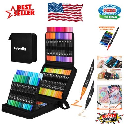 Versatile Dual Tip Brush Pens   100 Colors for Calligraphy, Drawing, & More