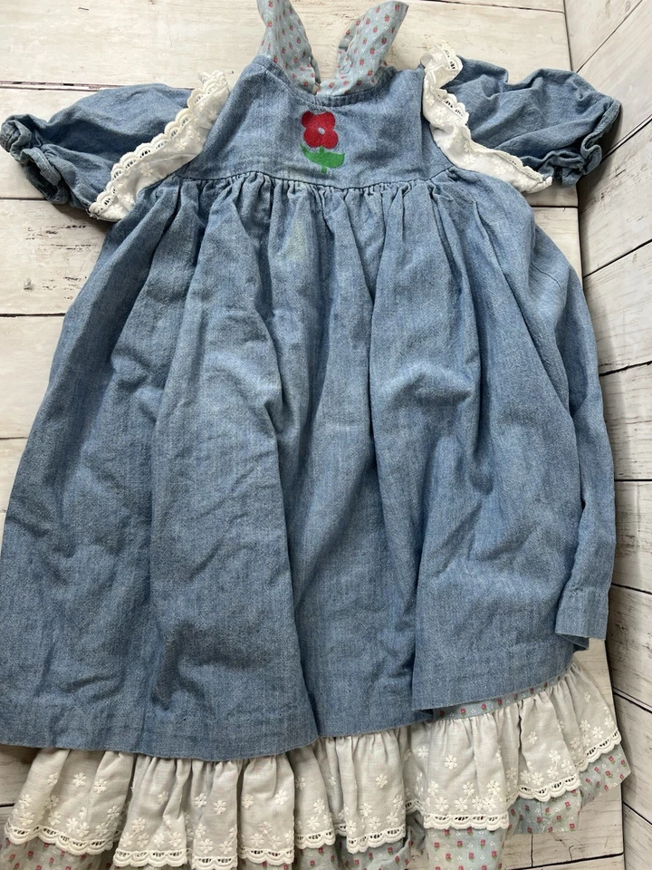 Toddler Clothes 12 PC Multi Size Lot Apron Dress Prairie Cottage Core 80’s & 90 - Image 2 of 4