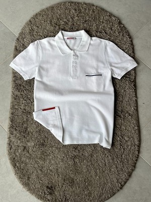 PRADA Luxury Polo Red Label Vintage White Color size S