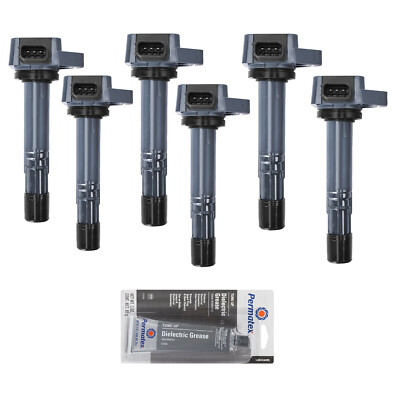 Set of 6 Ignition Coil + Tune Up Grease For Honda Civic & Acura MDX UF400