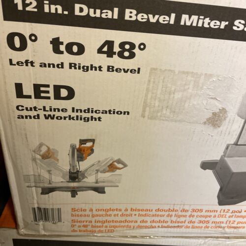 RIDGID R4123 15 Amp Corded 12 inch Dual Bevel Miter Saw with LED - Picture 2 of 3