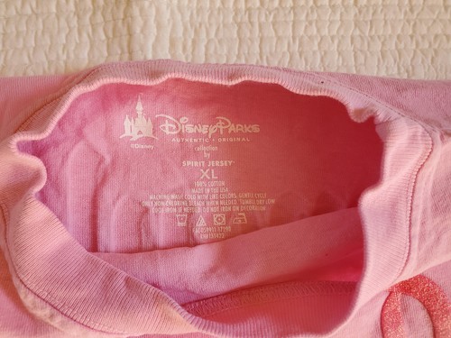 Disney Parks Disneyland Resort Spirit Jersey Girl Size X Large Pink Puff Print - Picture 3 of 5