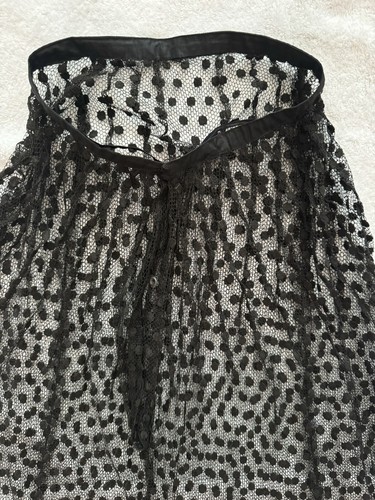 Lovely Antique Edwardian Black Sheer Net Chantilly Lace Skirt - Picture 3 of 9