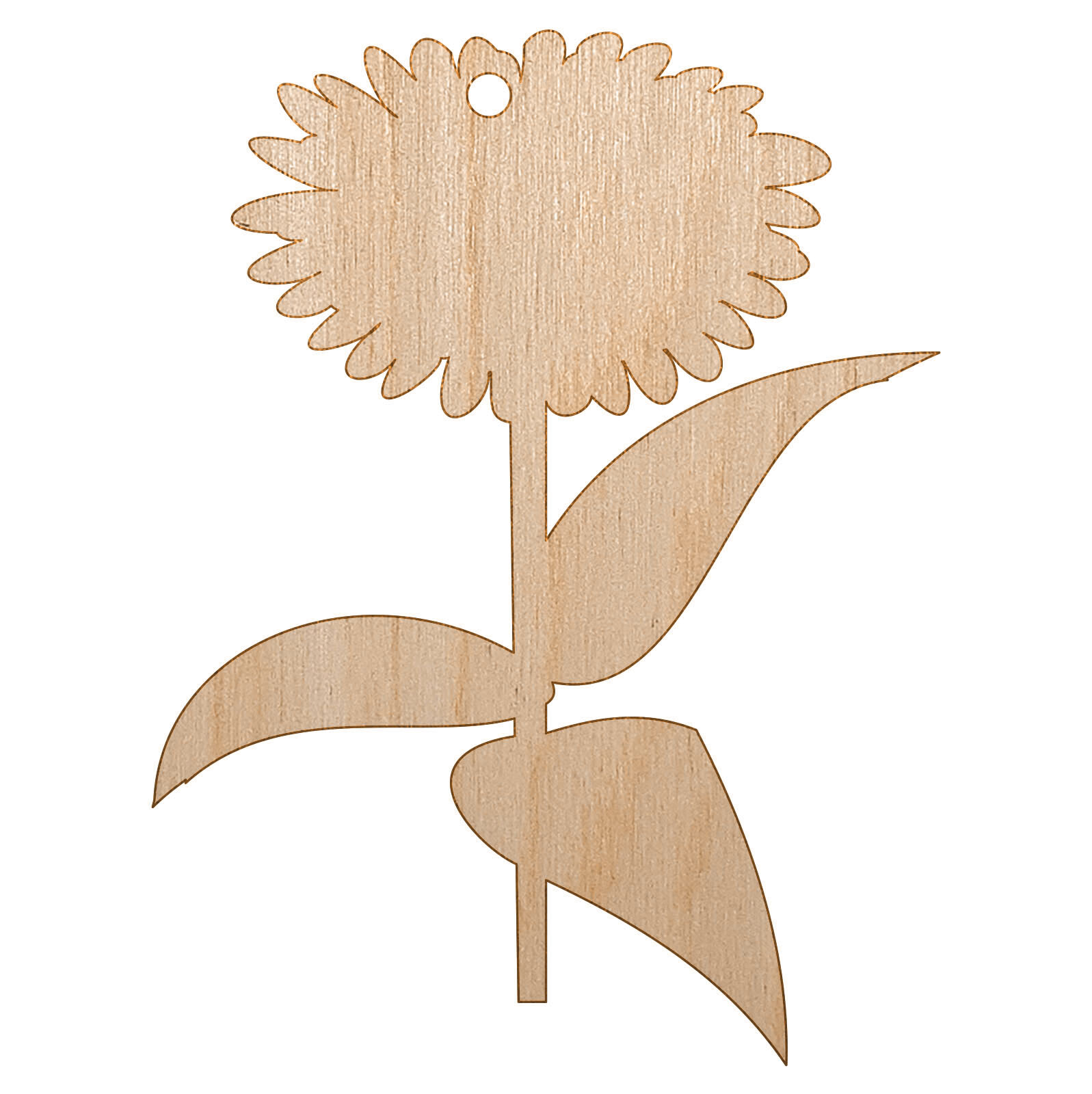 Zinnia Flower Solid Unfinished Craft Wood Holiday Christmas Tree DIY Ornament