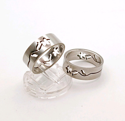 Stainless Steel Laser Cut Flower 1/4 inch wide Band ... #278