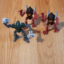 Lego Bionicle McDonalds Happy Meal Toys 2007 Lot Of 3 Action Figures Red, Green
