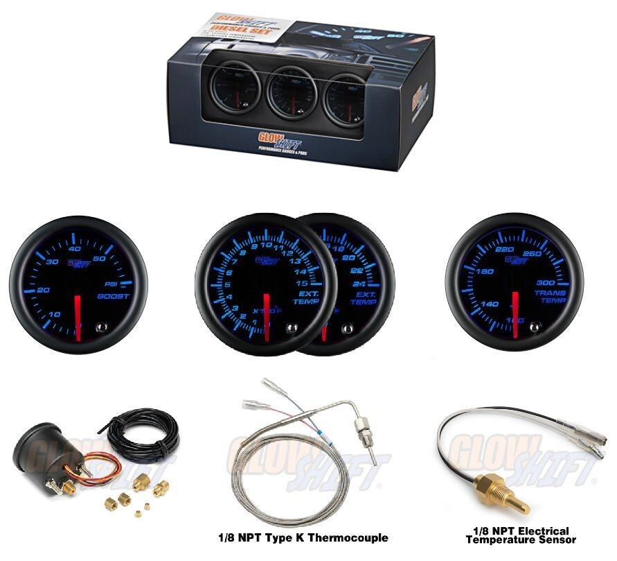 52mm GlowShift Black 7 Color 1500 F Pyrometer EGT Gauge - Foto 4