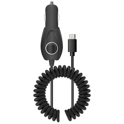 15W CAR CHARGER TYPE-C POWER ADAPTER DC SOCKET USB-C COILED for PHONES & TABLETS
