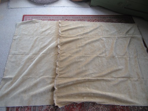 Gold Velvet Furnishing Fabric Remnant /Project .82" x 55" .2 halfs sewn together - Picture 4 of 9