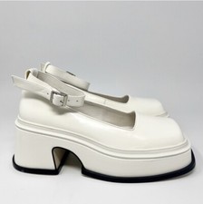 Jeffrey Campbell Empath Platform Mary Jane Shoes Sz 6 Ivory