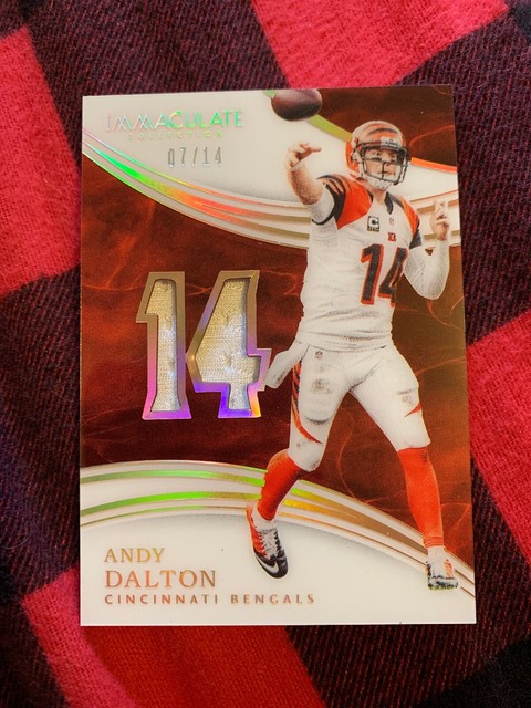 2016 Immaculate Andy Dalton Acetate Numbers Dual Game Used &hellip;