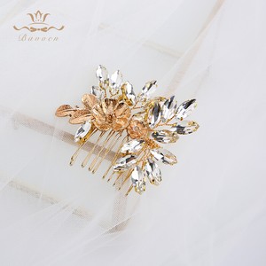 Fashion Gold Brides Hair Combs Crystal Hair Stick Wedding Hair
