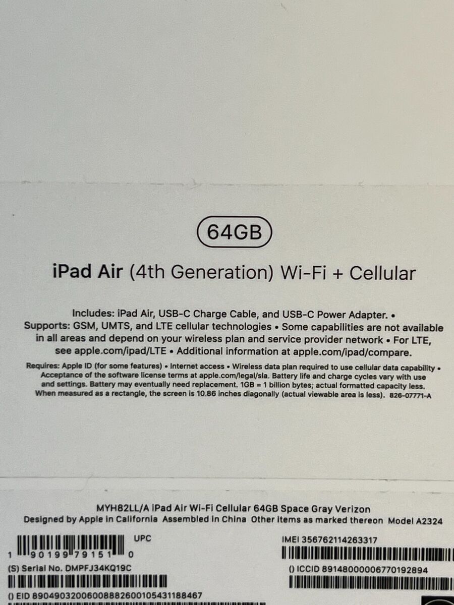 Apple iPad Air 4th Gen. 64GB, Wi-Fi, 10.9 in - Space Gray Apple iPad Air 4th Gen. 64GB, Wi-Fi, 10.9 in - Space Gray