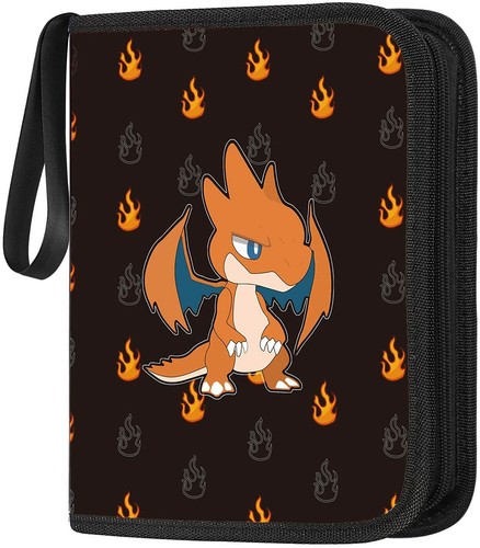 Pokemon Cards Binder Fire Dragon Carrying Case Fits 400 Cards 50 Pages 