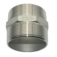 3" inch Pipe Fitting Hex Nipple NPT 304 Stainless Steel Male x Male connector