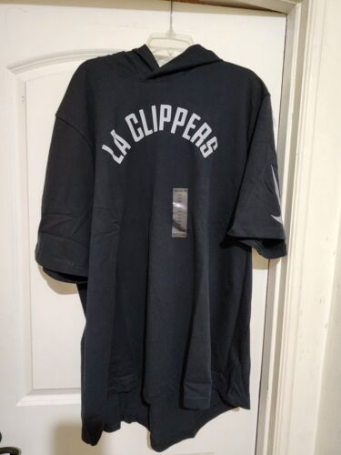 Los Angeles Clippers Hoodie Men 3XL XXXL Blac Nike Tee Pullover Short Sleeve NBA - Picture 1 of 9